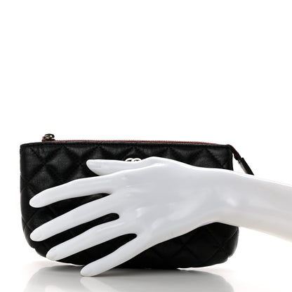 Chanel Lambskin Quilted Cosmetic Pouch Black 2 of 7