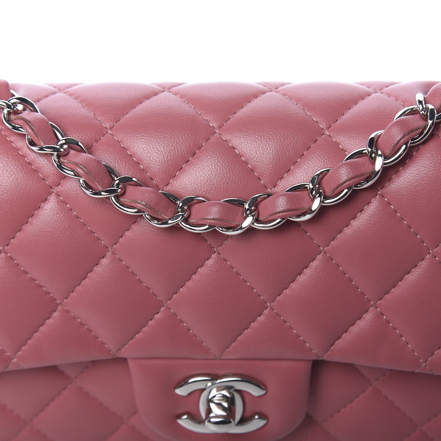 Chanel Lambskin Quilted Mini Rectangular Flap Pink 9 of 14