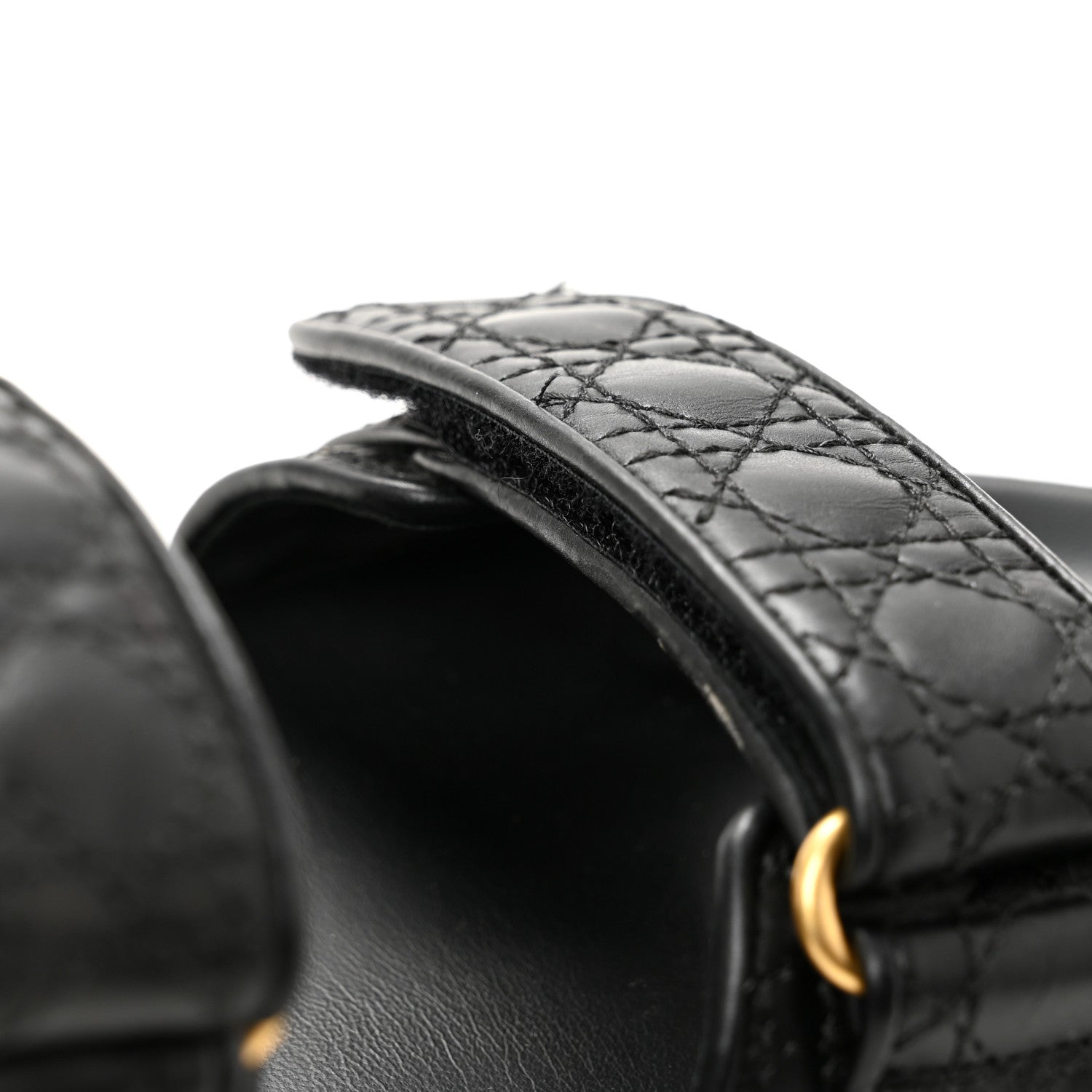 Christian Dior Calfskin Cannage Dioract 10mm Sandals 38.5 Black 10 of 11