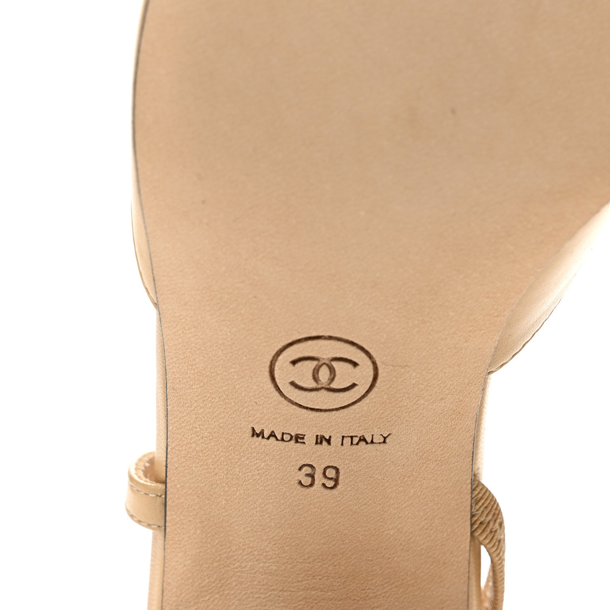 Chanel Goatskin Grosgrain Cap Toe CC Slingback Pumps 39 Beige Black 7 of 9