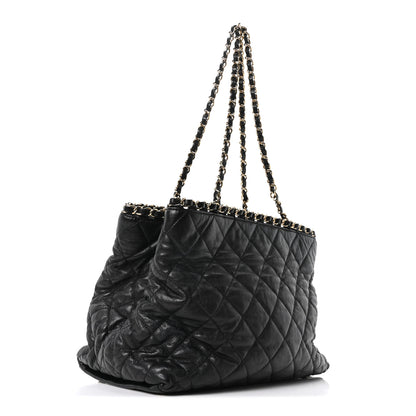 Chanel Calfskin Quilted Small Chain Me Tote Black 3 of 10