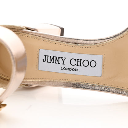 Jimmy Choo Metallic Nappa Jaimie Ankle Strap Sandals 35 Gold 6 of 8