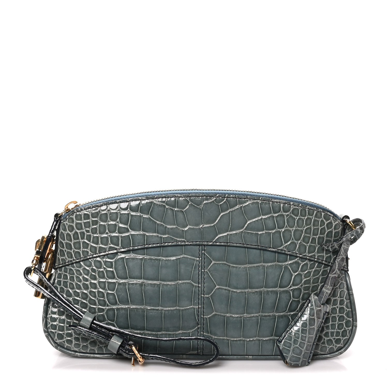 Louis Vuitton Crocodile Lockit Clutch Blue 1 of 9