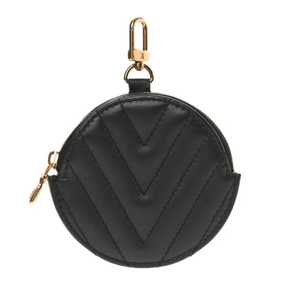 Louis Vuitton Calfskin New Wave Multi Pochette Round Coin Purse Black 1 of 7