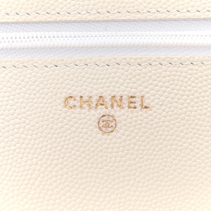 Chanel Caviar Quilted Wallet on Chain WOC White 6 of 14