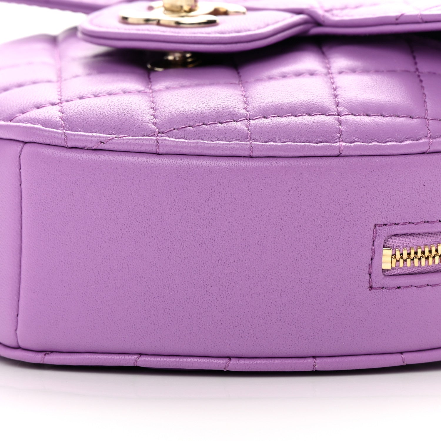 Chanel Lambskin Quilted CC In Love Heart Bag Purple 10 of 11