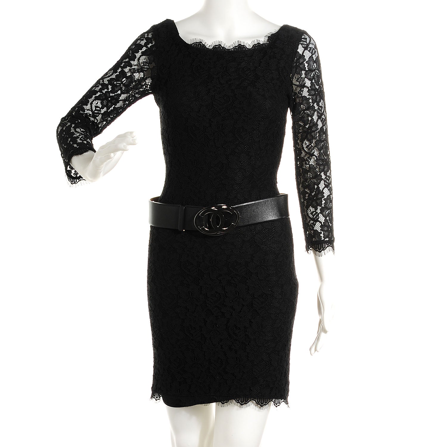 Chanel Leather CC Logo Belt 90 36 Black 2 of 7