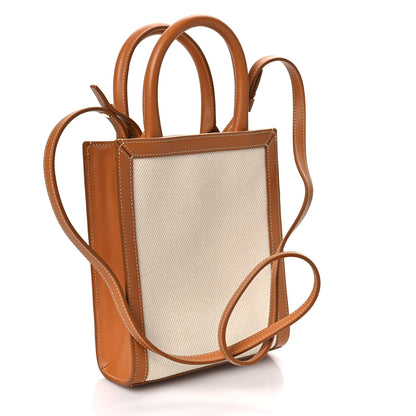 Celine Canvas Calfskin Mini Vertical Cabas Natural Tan 3 of 7