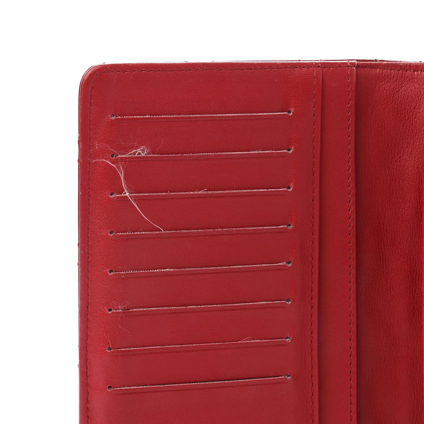 Patent Quilted Brilliant Yen Wallet Red