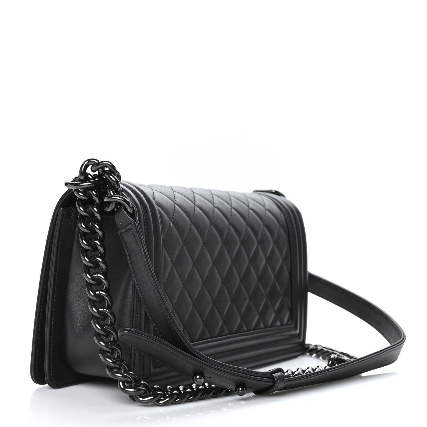 Chanel Calfskin Quilted Medium Boy Flap So Black 3 of 11