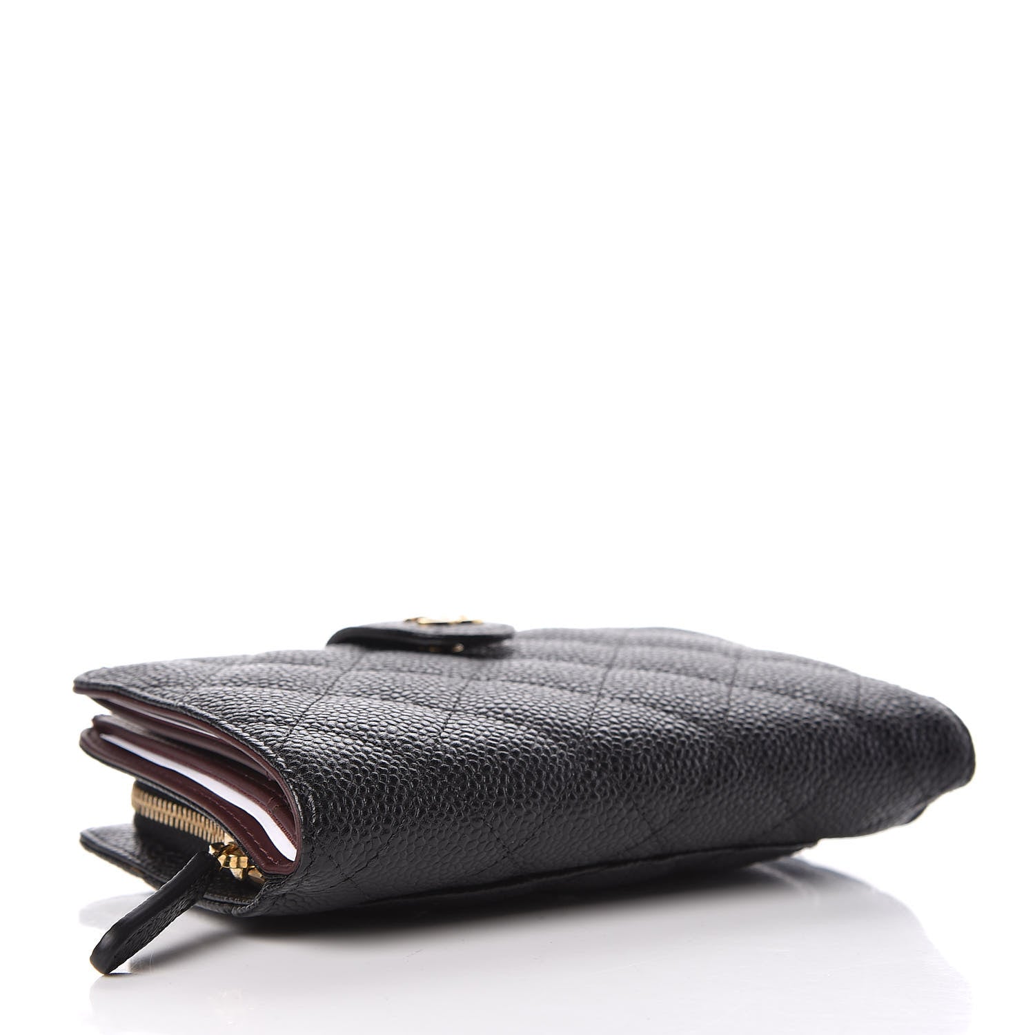 Chanel Caviar Quilted Zipped Pocket Wallet Black 3 of 9