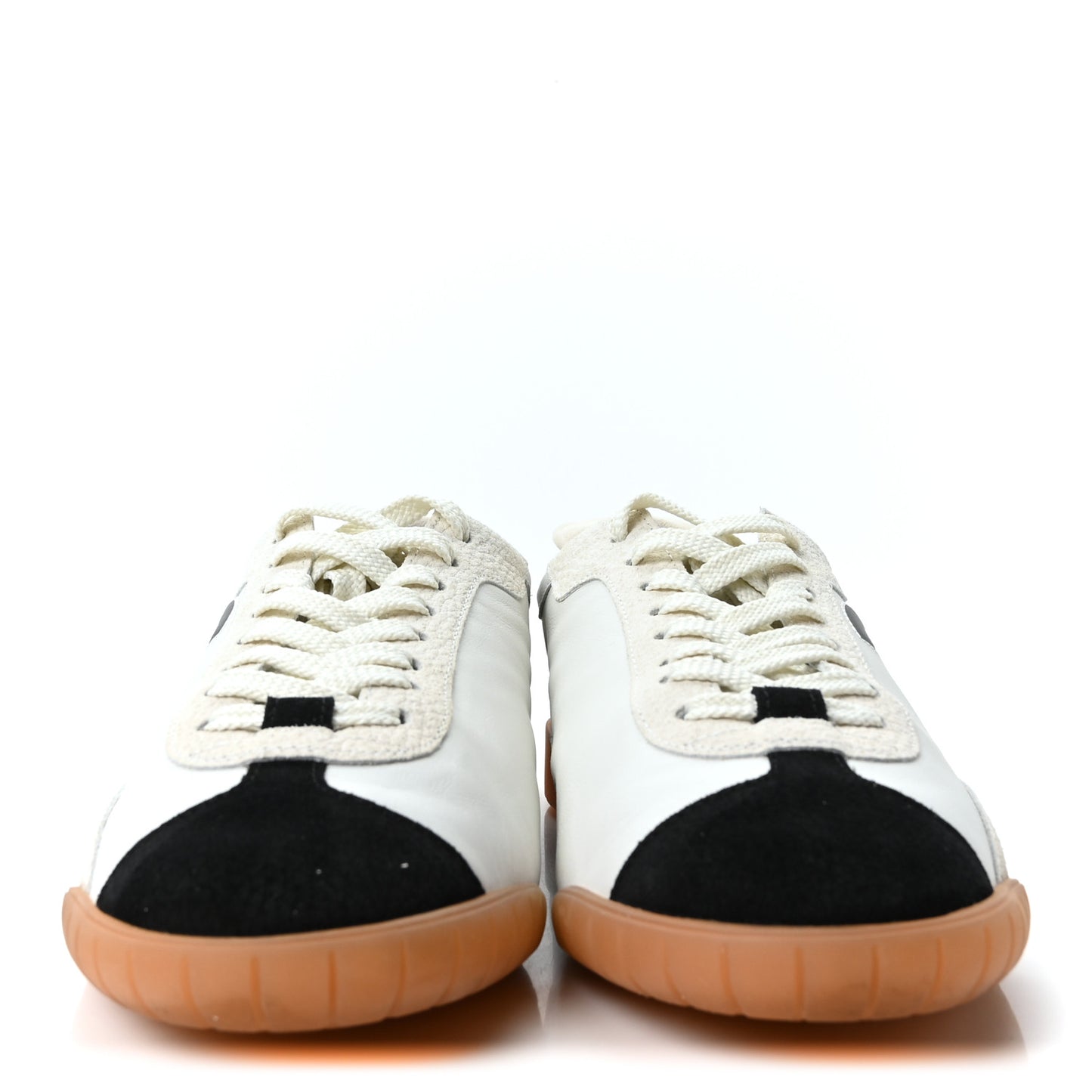 Calfskin Embossed Suede Womens CC Sneakers 40 White Black