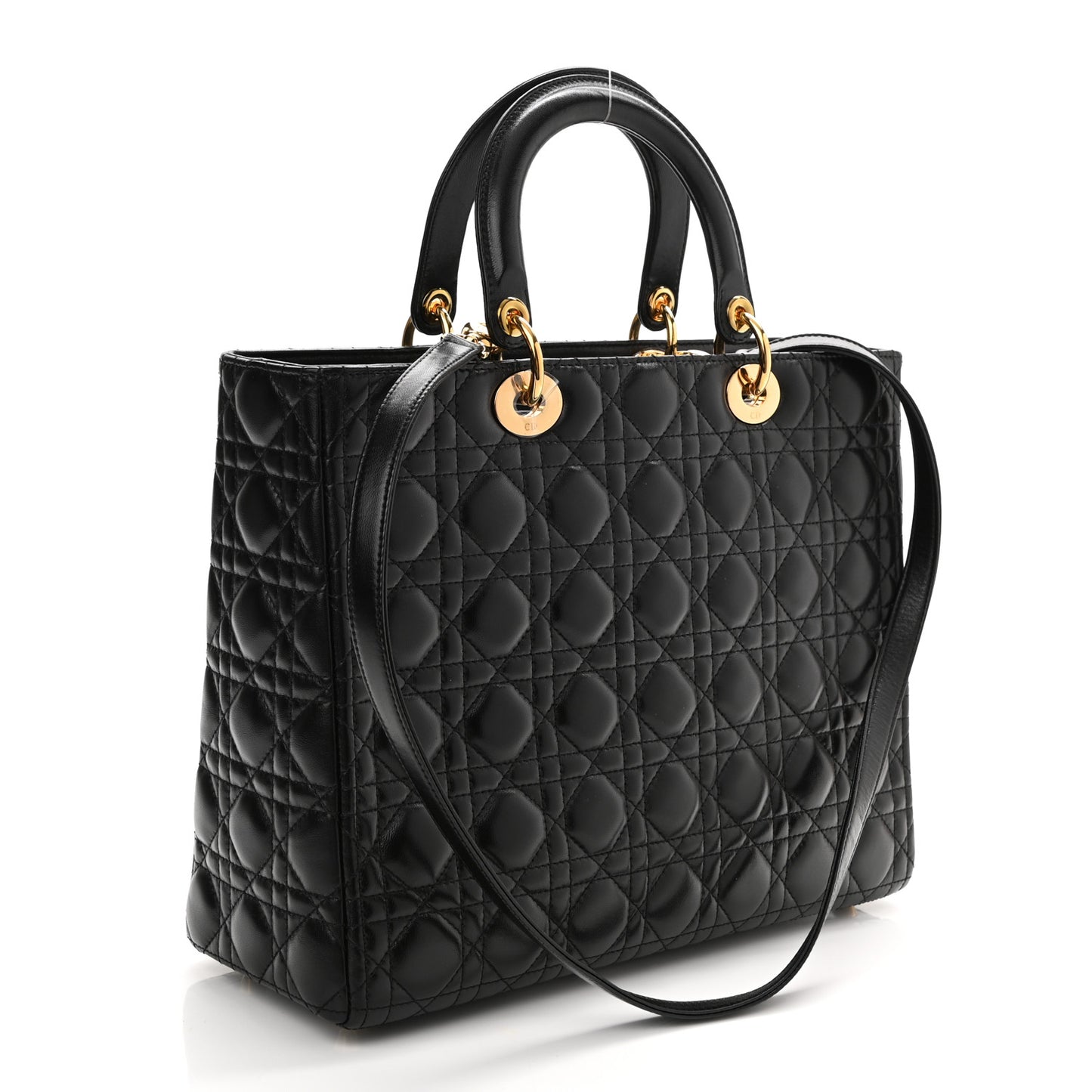 Lambskin Cannage Large Lady Dior Black