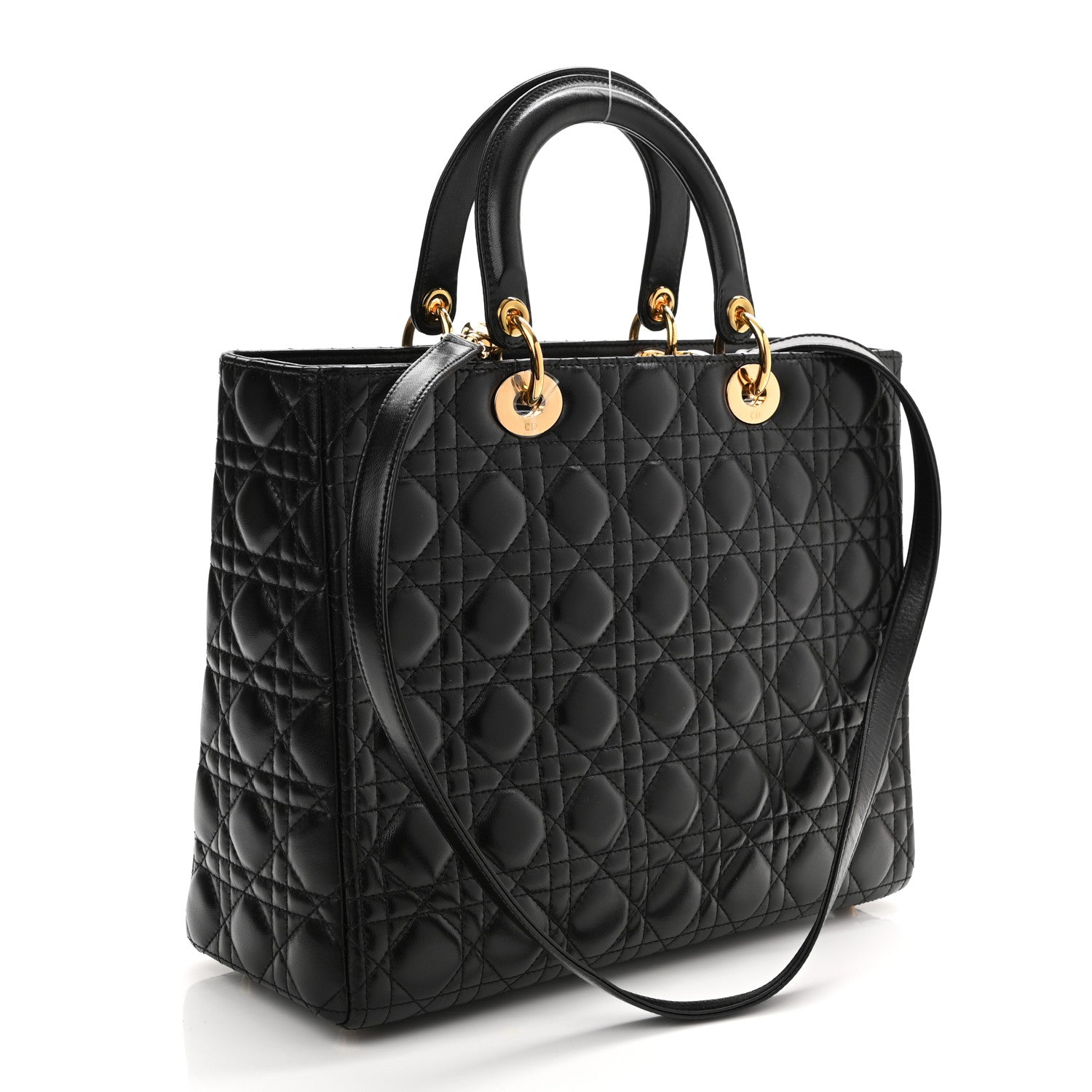 Christian Dior Lambskin Cannage Large Lady Dior Black 3 of 10
