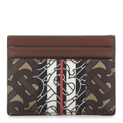Burberry E-Canvas Monogram Stripe Card Case Bridle Brown 1 of 8