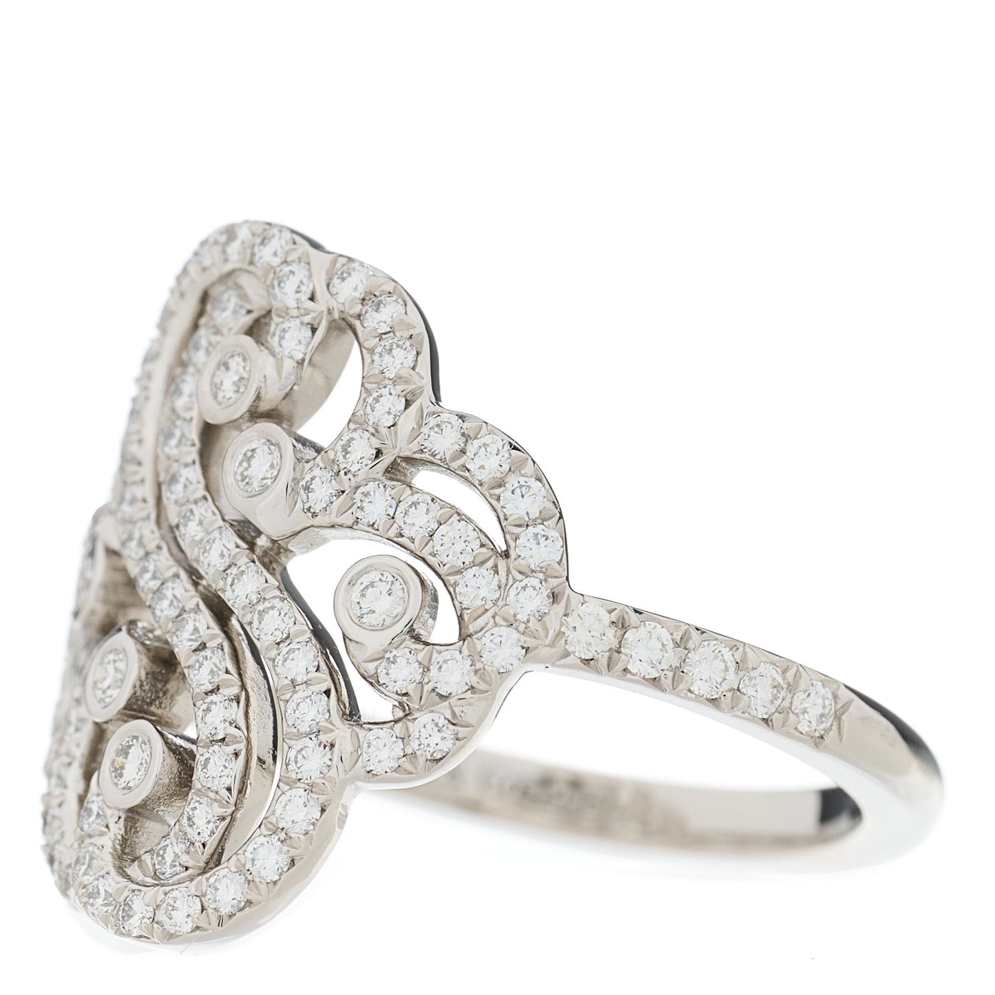 Platinum Diamond Enchant Double Heart Ring 52 6