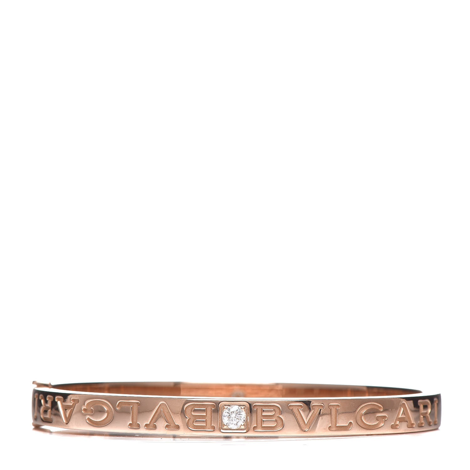 Bulgari 18K Rose Gold Diamond B.Zero1 Essential Bangle Bracelet S 3 of 7