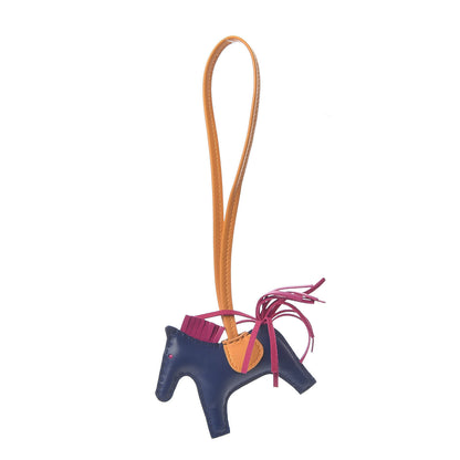 Hermes Milo Lambskin Grigri Rodeo Horse Bag Charm PM Bleu Saphir Rose Pourpre Bouton D'Or 1 of 5