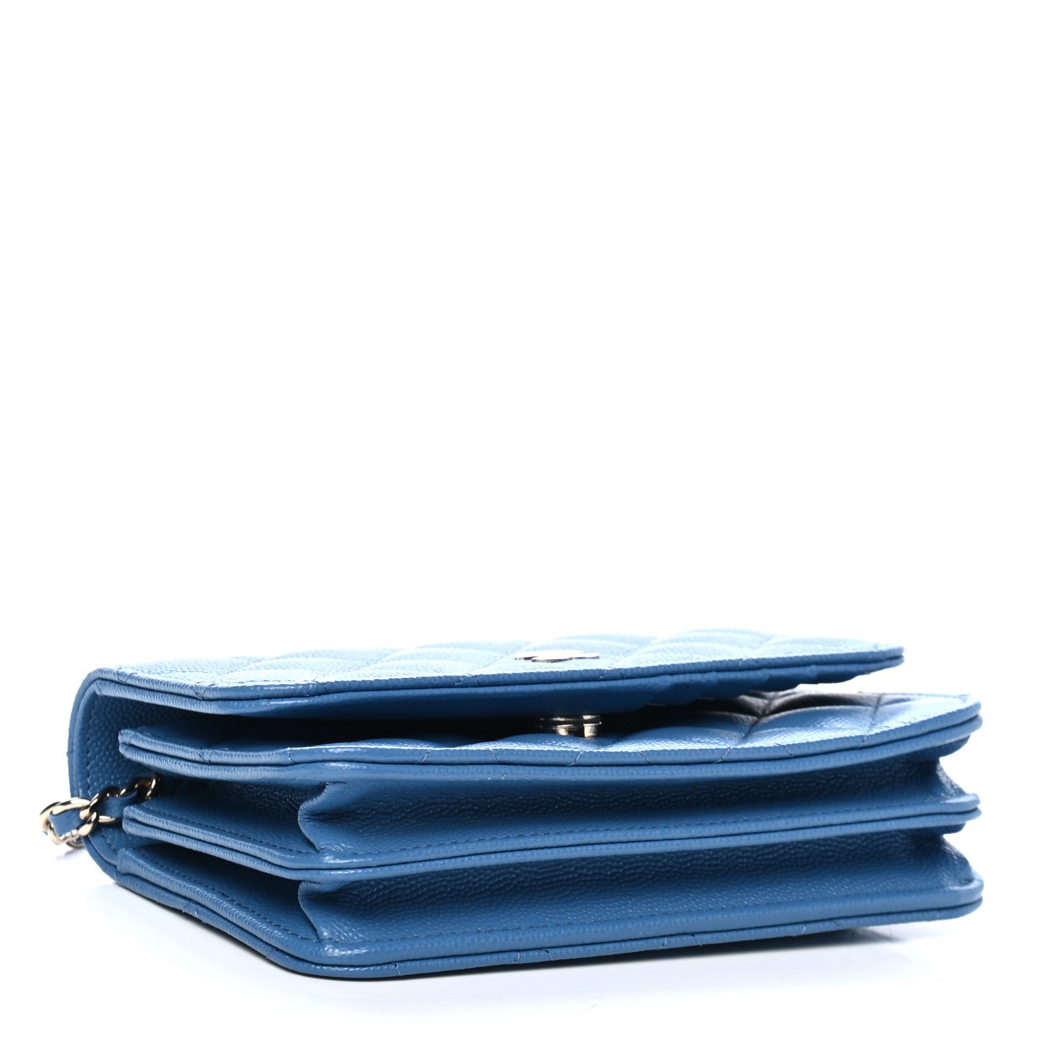 Chanel Caviar Quilted Mini Wallet On Chain WOC Blue 3 of 4