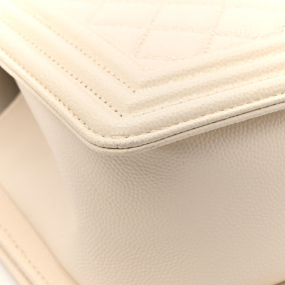 Chanel Caviar Quilted Medium Boy Flap Ivory 11 of 12