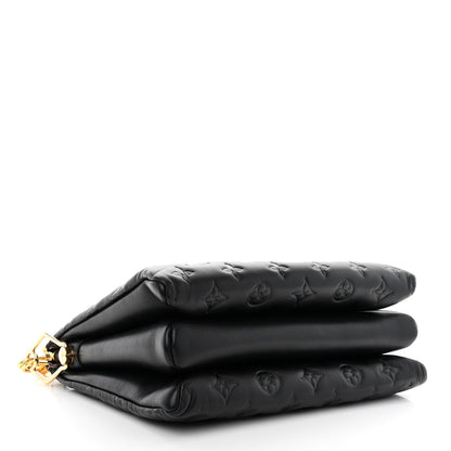 Louis Vuitton Lambskin Embossed Monogram Coussin PM Black 4 of 12