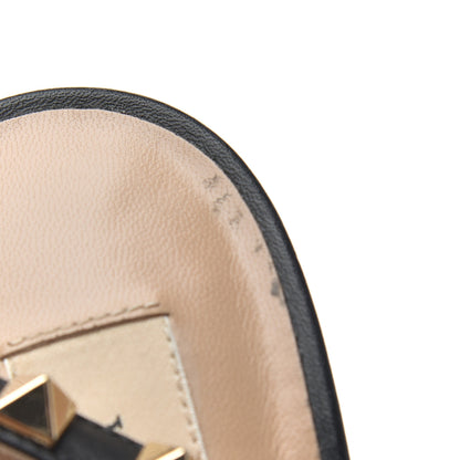Valentino Garavani Pebbled Calfskin Rockstud Ankle Strap 100mm Pumps 38.5 Black 21 of 23
