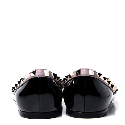 Valentino Garavani Patent Nappa Rockstud Ballerina Flats 36.5 Black Poudre 4 of 6