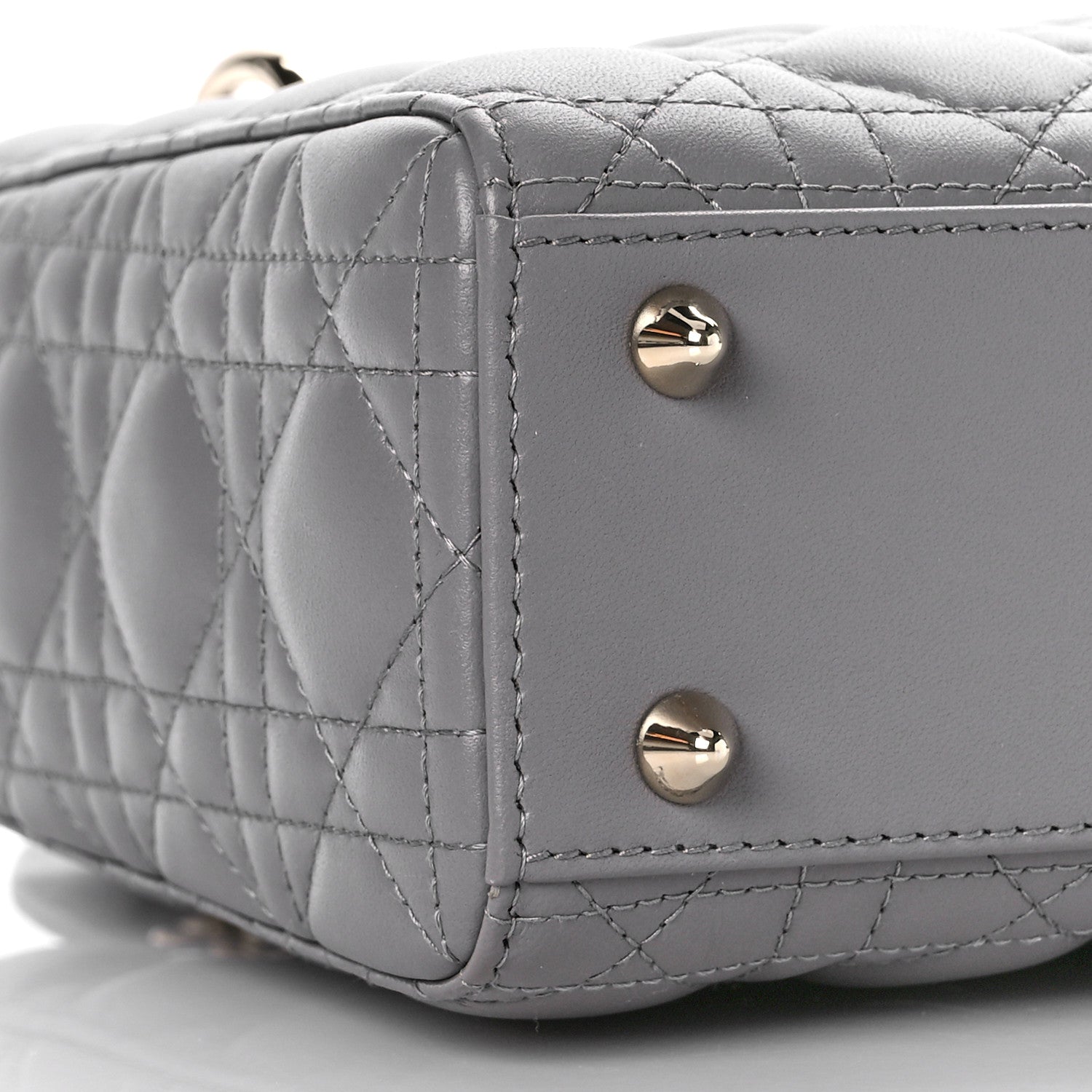 Christian Dior Lambskin Cannage Small My ABCDior Lady Dior Grey 9 of 11