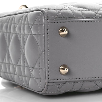 Christian Dior Lambskin Cannage Small My ABCDior Lady Dior Grey 9 of 11