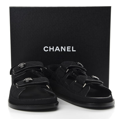 Chanel Mesh Velcro Dad Sandals 38.5 Black 10 of 10