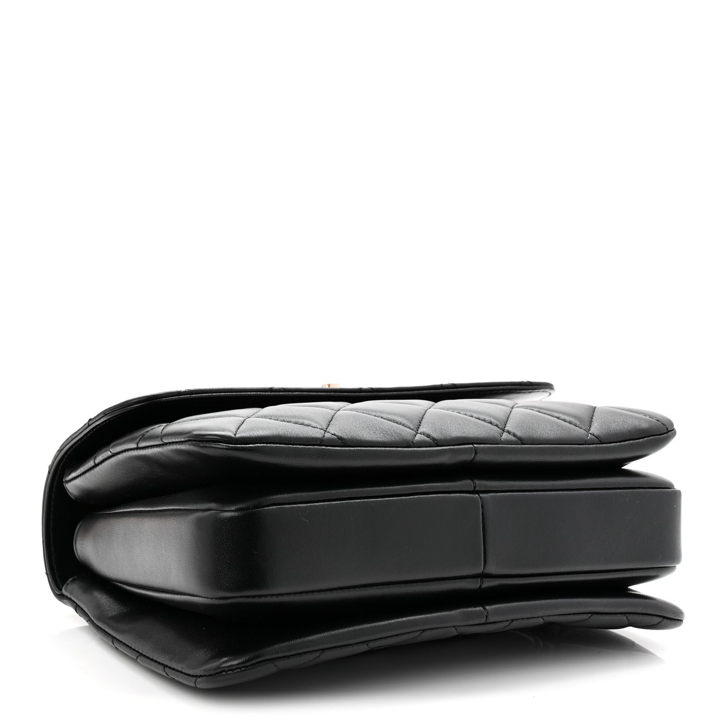 Lambskin Quilted Small Trendy CC Dual Handle Flap Bag Black