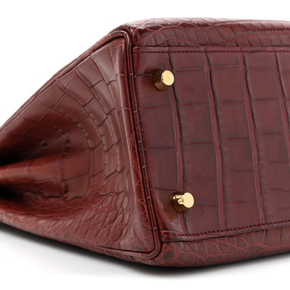 Hermes Matte Alligator Kelly Retourne 32 Bourgogne 8 of 8