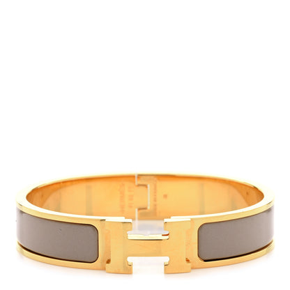 Hermes Enamel Narrow Clic Clac H Bracelet PM Marron Glace 1 of 5