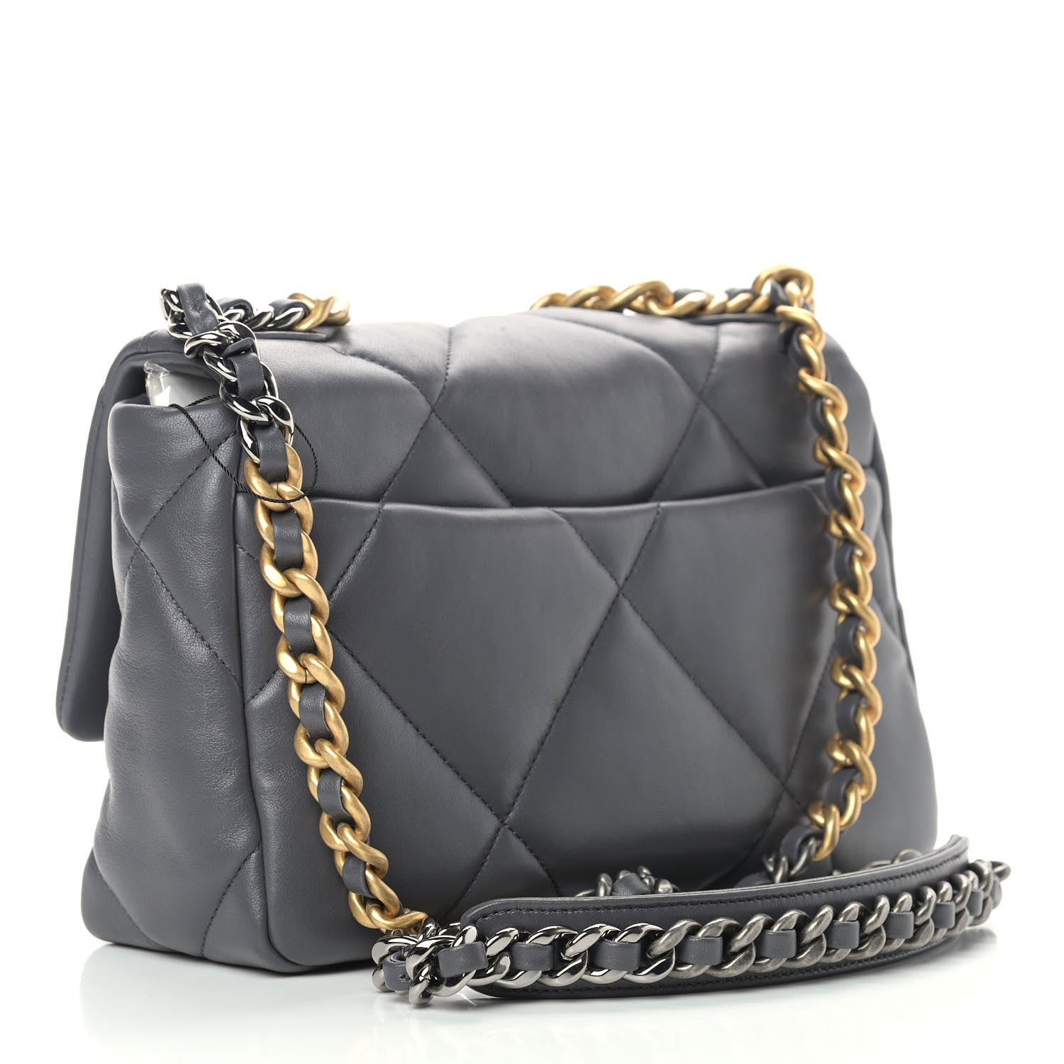 Chanel Lambskin Quilted Medium Chanel 19 Flap Dark Grey 3 of 9