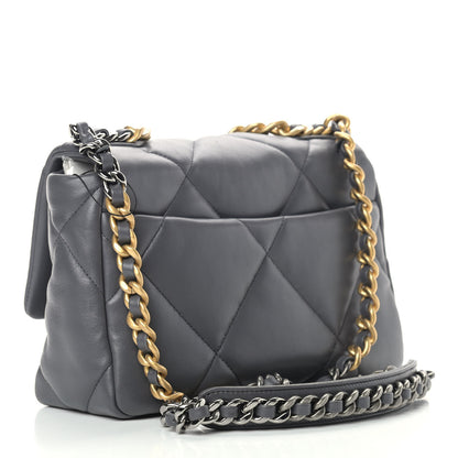 Chanel Lambskin Quilted Medium Chanel 19 Flap Dark Grey 3 of 9