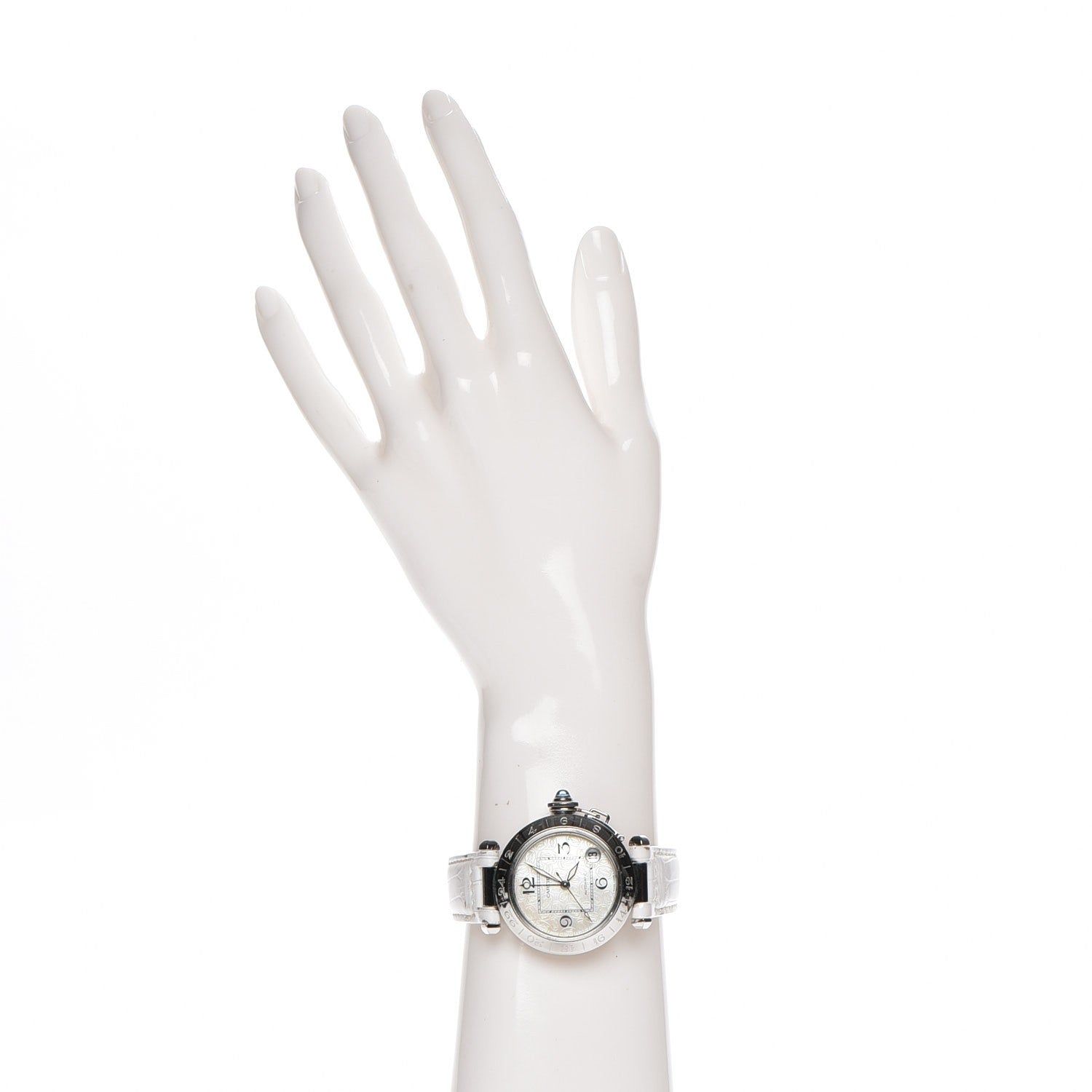 Cartier Stainless Steel Alligator Mother of Pearl 35mm Pasha C Automatic Watch 2 of 13