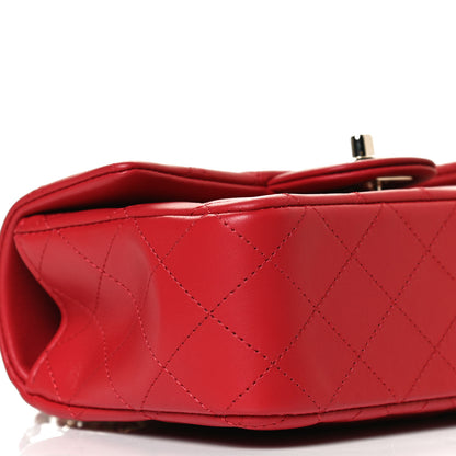 Chanel Lambskin Quilted Mini Top Handle Rectangular Flap Red 9 of 13