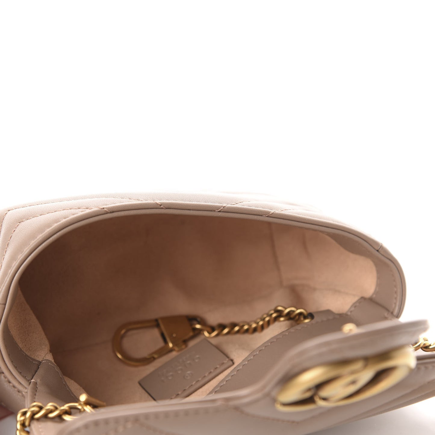 Calfskin Matelasse Super Mini GG Marmont Shoulder Bag Porcelain Rose