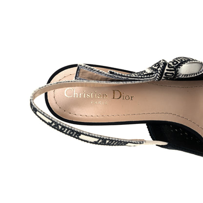 Christian Dior Mesh Fabric Ribbon J'Adior Slingback 100mm Pumps 40 Black 9 of 11