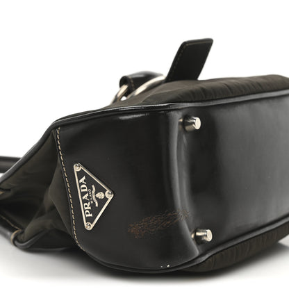 Prada Tessuto Nylon Calfskin Shoulder Bag Mimetico Moro 8 of 9