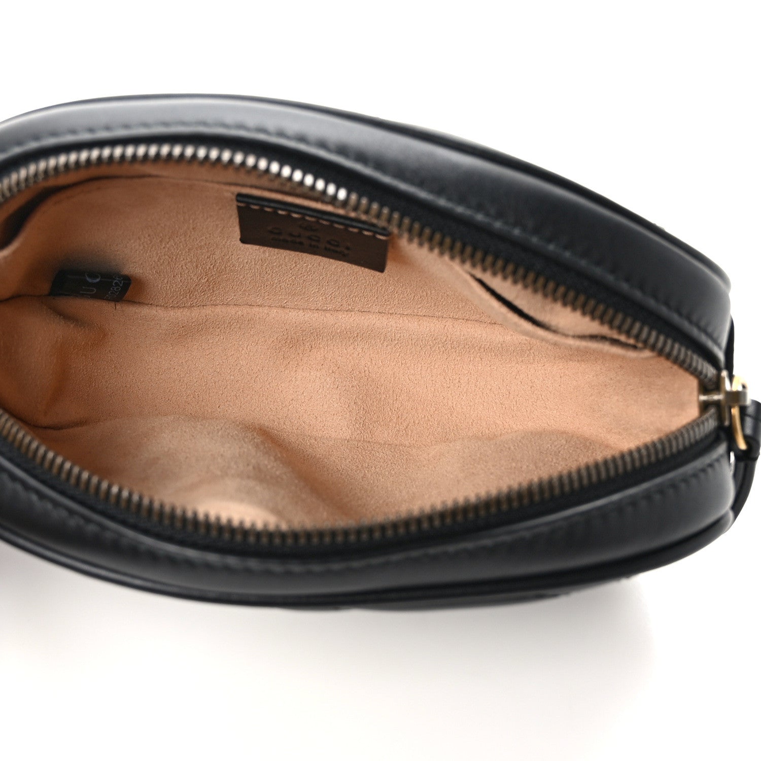 Gucci Calfskin Matelasse GG Marmont Belt Bag 85 34 Black 6 of 13