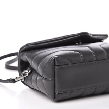 Saint Laurent Calfskin Y Quilted Monogram Toy Loulou Crossbody Bag Storm 5 of 10