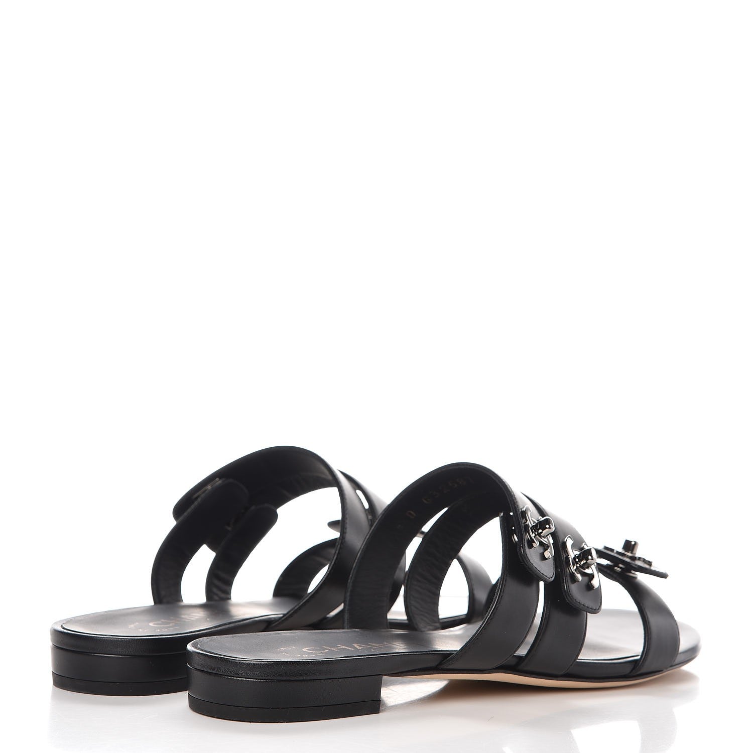 Chanel Calfskin CC Turnlock Mule Sandals 38 Black 4 of 9