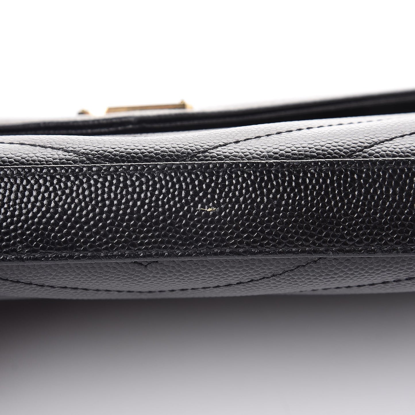 Grain De Poudre Matelasse Chevron Monogram Chain Wallet Black