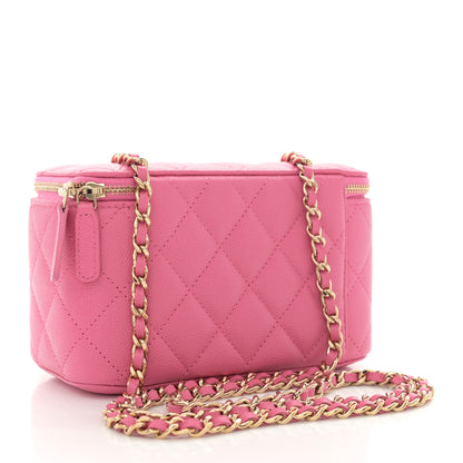 Chanel Caviar Quilted Small Vanity Case With Chain Pink 3 of 11