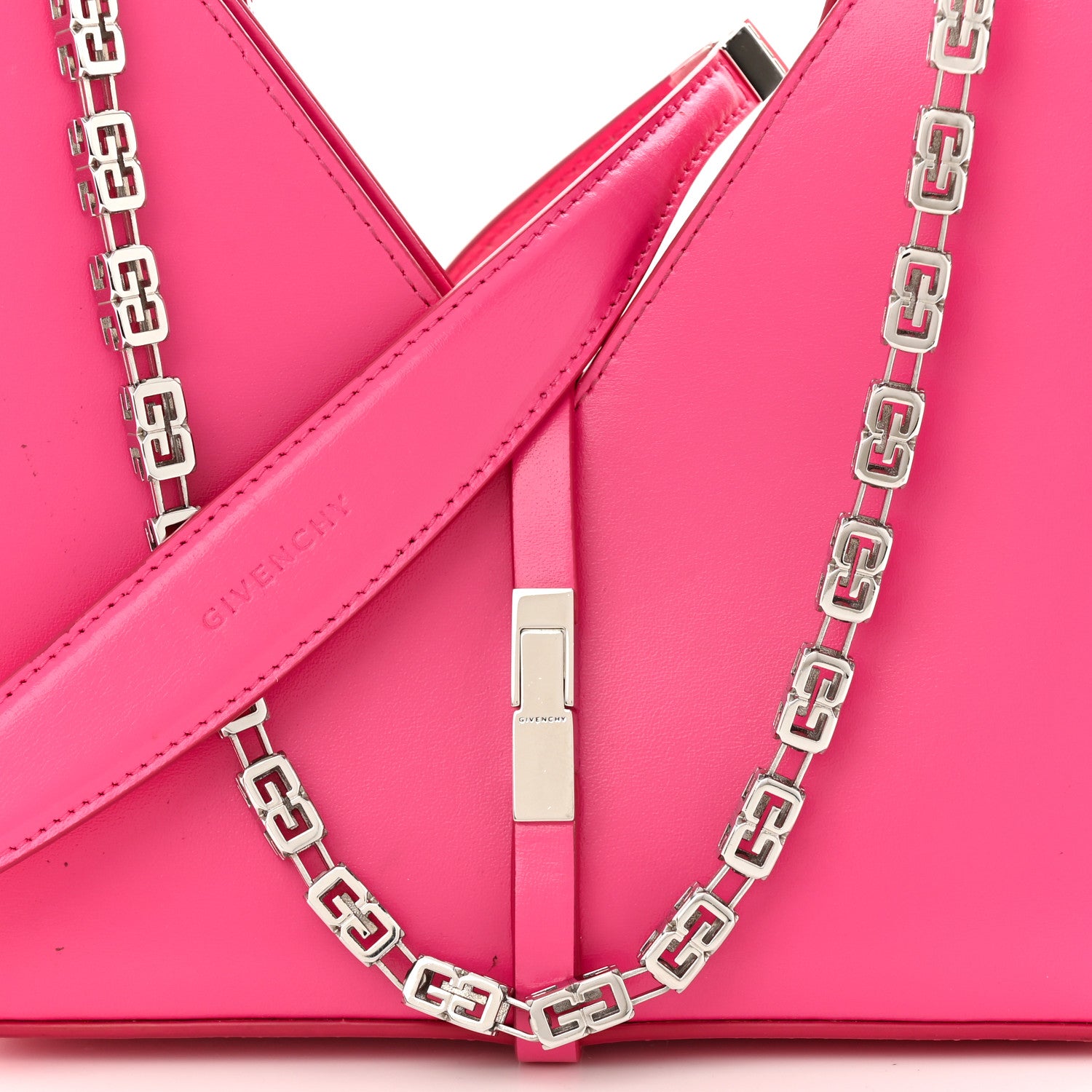 Givenchy Box Calfskin Mini Cut Out Shoulder Bag Neon Pink 8 of 18