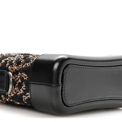 Chanel Sequin Calfskin Small Gabrielle Hobo Black Gold 9 of 11