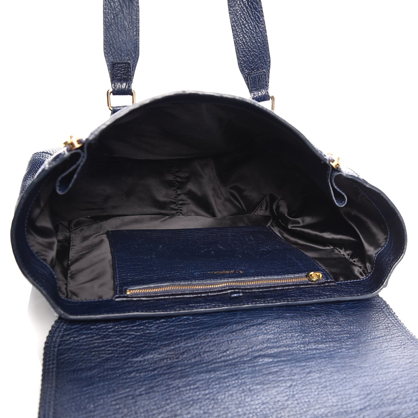 3.1 Textured Calfskin Large Pashli Satchel Ink