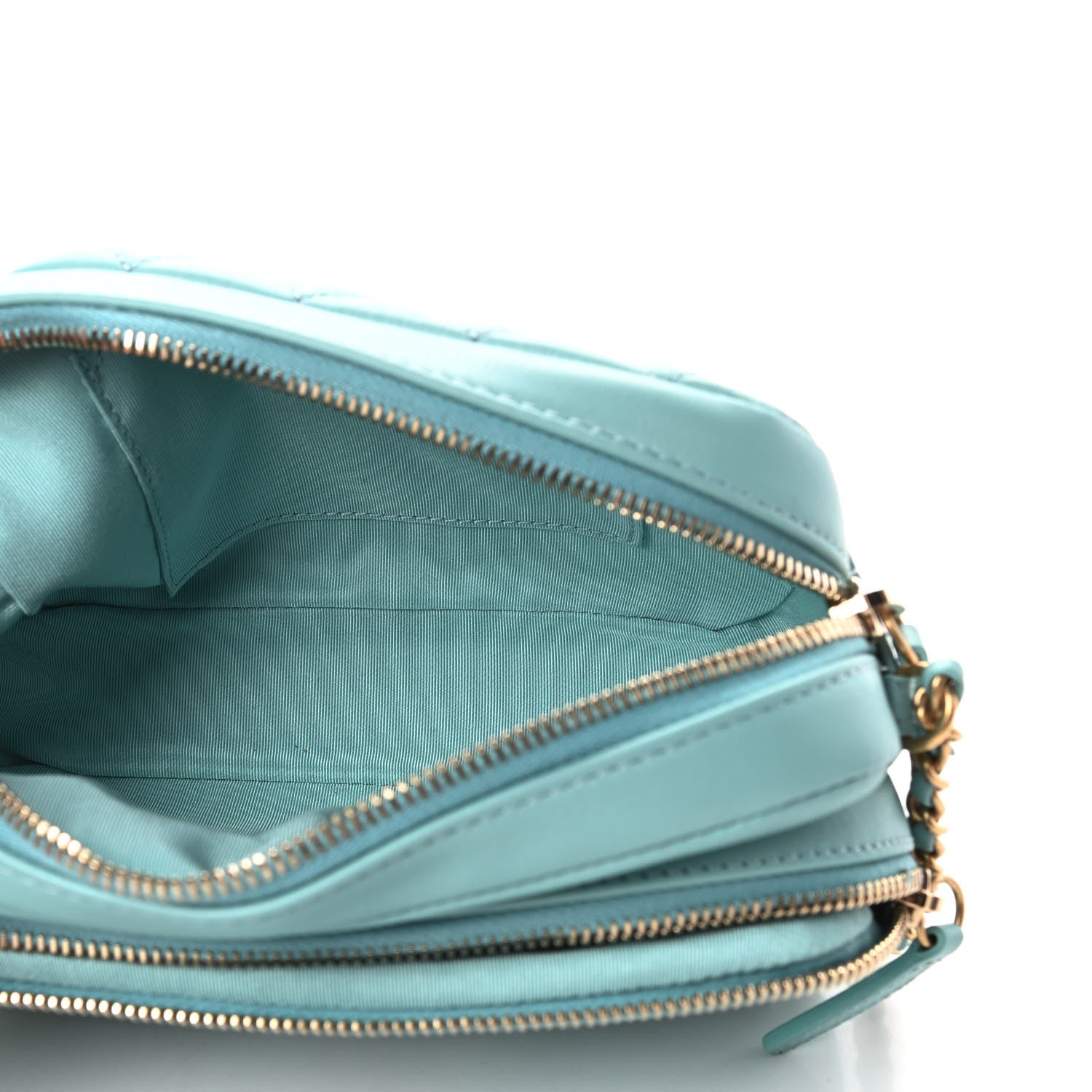 Chanel Calfskin Quilted Day Trips Camera Case Turquoise 6 of 11