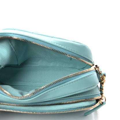 Chanel Calfskin Quilted Day Trips Camera Case Turquoise 6 of 11
